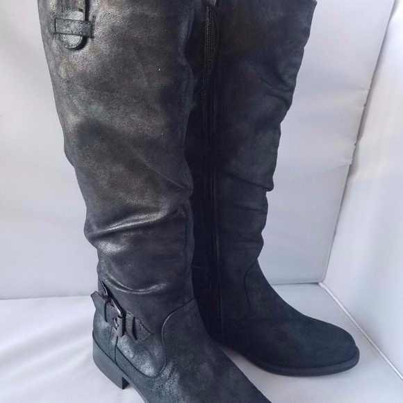 faux suede riding boots